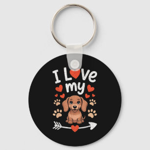 I Love My Dachshund - Wiener Dog Trainer Breeder P Keychain