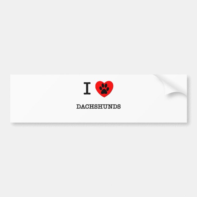 I LOVE MY DACHSHUNDS BUMPER STICKER (Front)