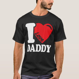I Love my dad Cute Retro  I Love my daddy red hear T-Shirt