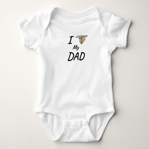 I love my dad Fathers Day black Text  Graphic Baby Bodysuit