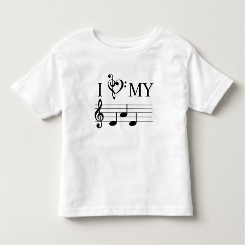 I Love My Dad Music Notes Heart Treble Clef Funny Toddler T_shirt