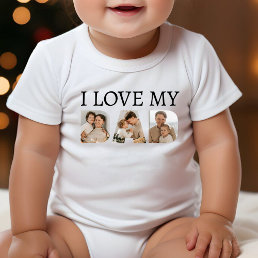 I Love My Dad Photo Collage Baby Bodysuit