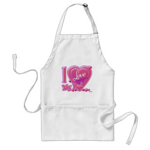 I Love My Dad pink/purple - heart Adult Apron