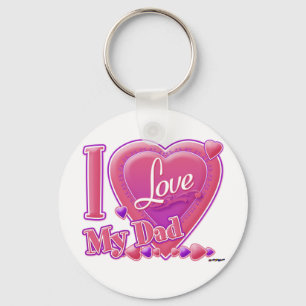 I Love My Dad pink/purple - heart Keychain