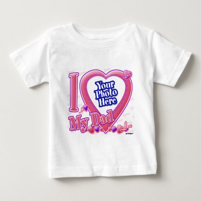 I Love My Dad pink/purple - photo Baby T-Shirt (Front)