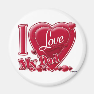 I Love My Dad red - heart Magnet
