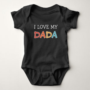 I Love my Dada Retro Cute Baby Bodysuit