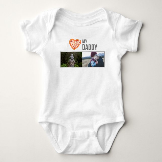 I LOVE MY DADDY BABY CLOTHES CUSTOM PHOTO BABY BODYSUIT (Front)