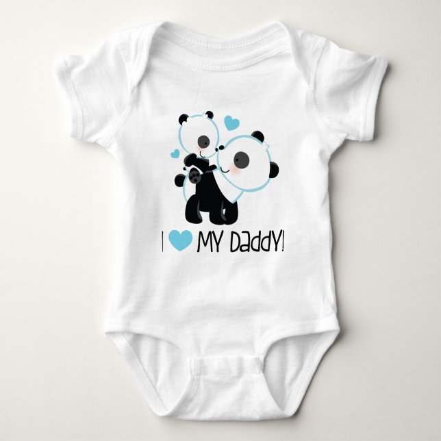 I Love My Daddy baby panda Baby Bodysuit (Front)