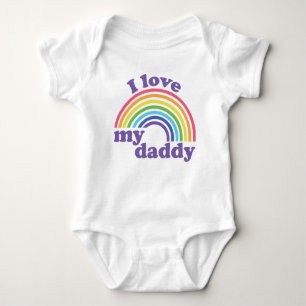 I Love My Daddy - Cute Rainbow Baby Bodysuit