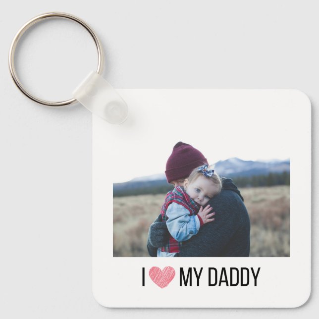 I LOVE MY DADDY KEYCHAIN 2 PHOTO CUSTOM (Front)