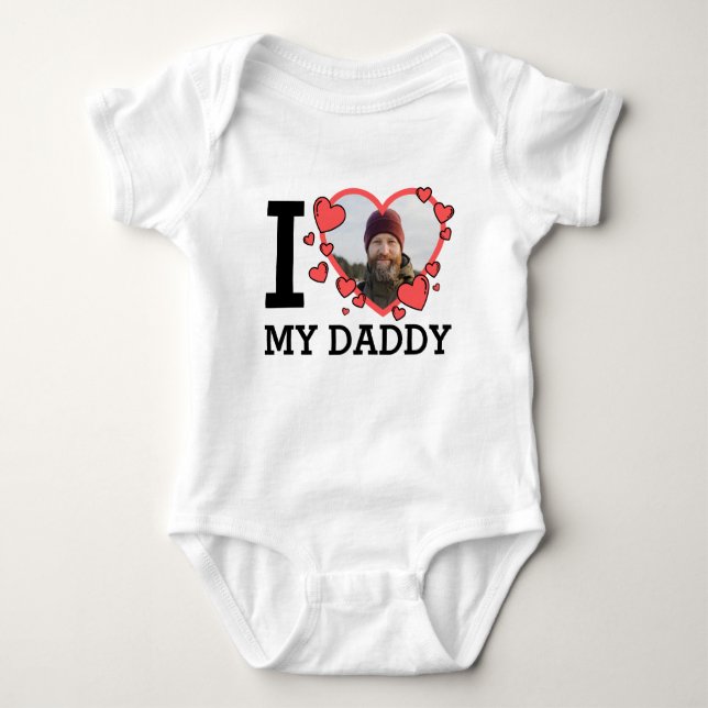 I Love My Daddy Mom Aunt Uncle Grandma Grandpa Baby Bodysuit (Front)