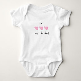 I Love My Daddy Pink Heart Baby Bodysuit