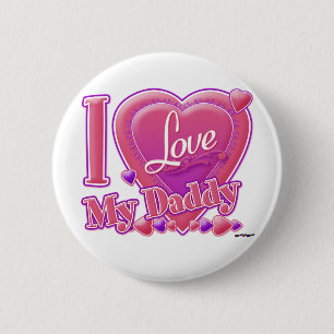 I Love My Daddy pink/purple - heart Pinback Button