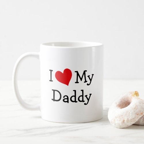 I Love My Daddy Red Heart Photo Coffee Mug