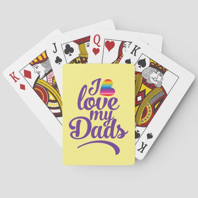 I Love My Dads - LGBTQ Father's Day Pride Poker Cards (Back)