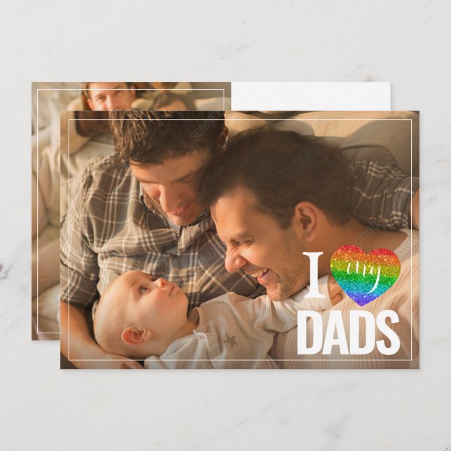 I Love My Dads | Rainbow Heart Pride Fathers Day (Front/Back)