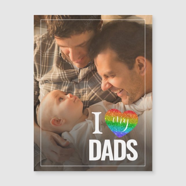 I Love My Dads | Rainbow Heart Pride Father's Day (Front)