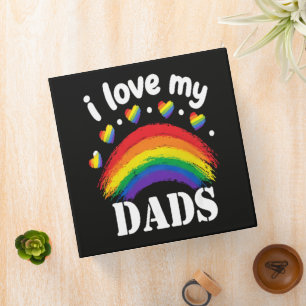 I Love My Dads Rainbow Pride 3 Ring Binder