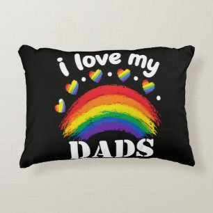 I Love My Dads Rainbow Pride Accent Pillow