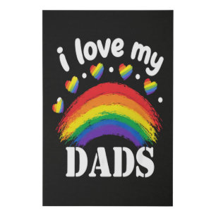 I Love My Dads Rainbow Pride Faux Canvas Print