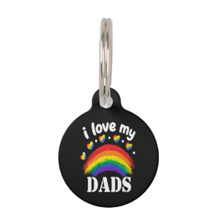 I Love My Dads Rainbow Pride Pet ID Tag