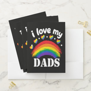 I Love My Dads Rainbow Pride Pocket Folder