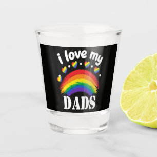 I Love My Dads Rainbow Pride Shot Glass