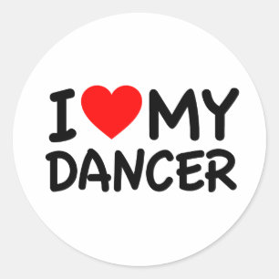 I love my dancer classic round sticker