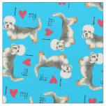 I Love my Dandie Dinmont Fabric