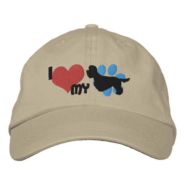 I Love my Dandie Dinmont Terrier Embroidered Hat (Front)
