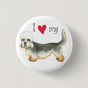 I Love my Dandie Dinmont Terrier Pinback Button