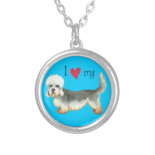 I Love my Dandie Dinmont Terrier Silver Plated Necklace