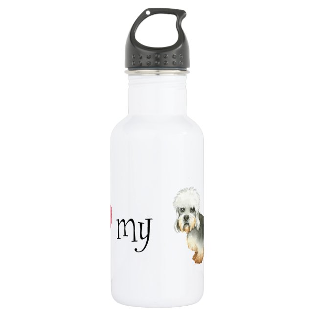 I Love my Dandie Dinmont Terrier Water Bottle (Front)