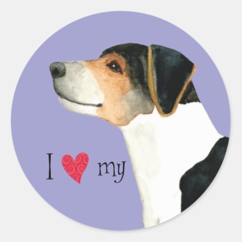 I Love my Danish_Swedish Farmdog Classic Round Sticker