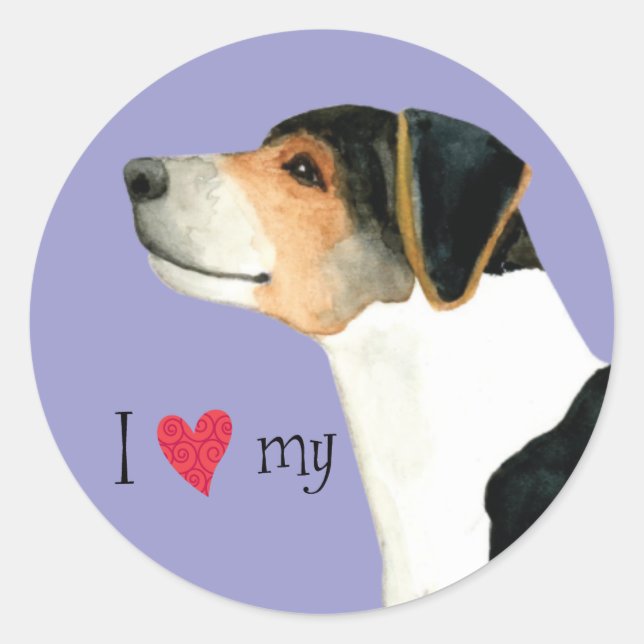 I Love my Danish-Swedish Farmdog Classic Round Sticker (Front)