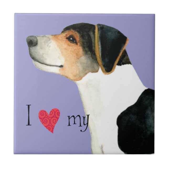 I Love my Danish-Swedish Farmdog Tile (Front)