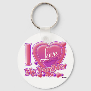 I Love My Daughter pink/purple - heart Keychain