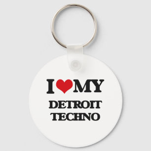 I Love My DETROIT TECHNO Keychain