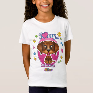 I Love My Doberman Apparel (Red Doberman) T-Shirt