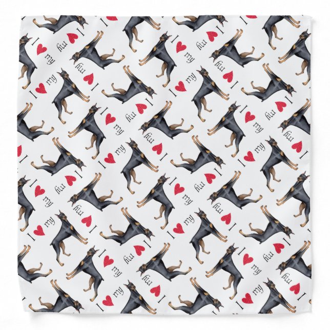 I Love my Doberman Pinscher Bandana (Front)