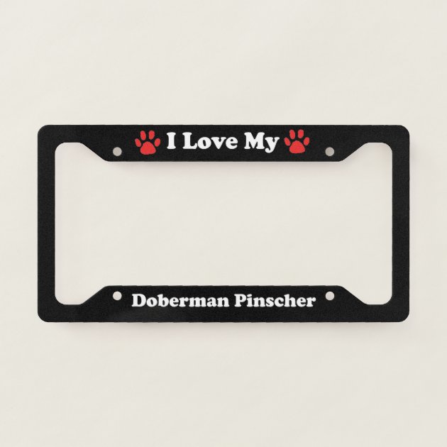 Doberman license outlet plate frame