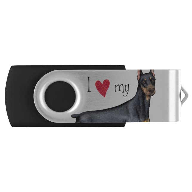 I Love my Doberman Pinscher Flash Drive (Front)