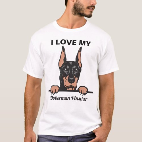 I Love My Doberman Pinscher T_Shirt