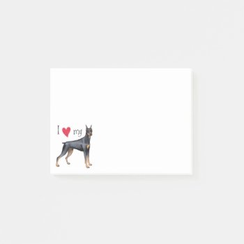 I Love My Doberman Post-it Notes by DogsInk at Zazzle
