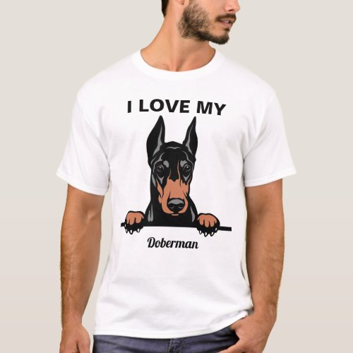 I Love My Doberman  T_Shirt