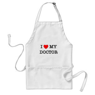 I Love My DOCTOR Adult Apron