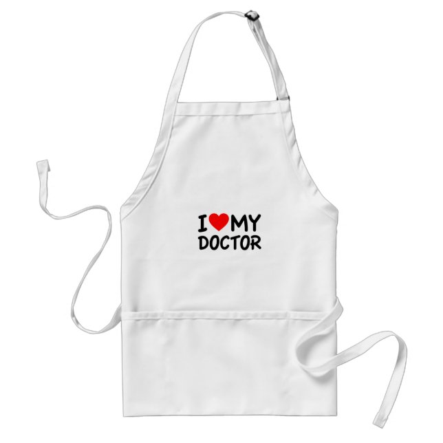 I Love my Doctor Adult Apron (Front)