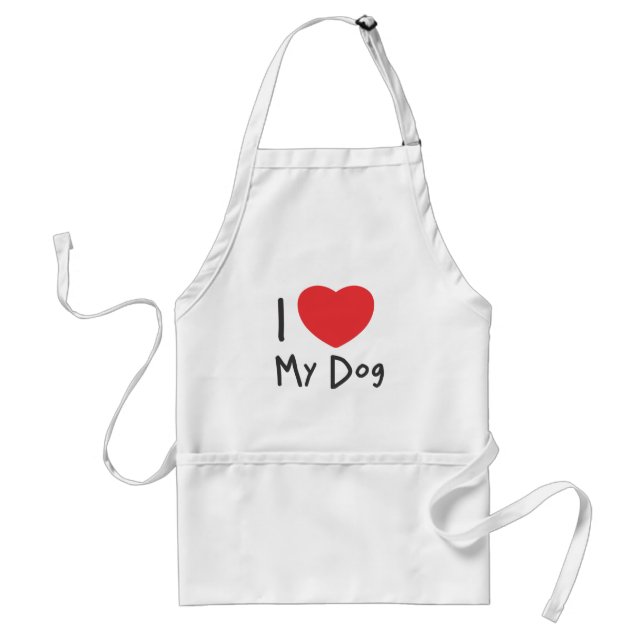 I Love my Dog Adult Apron (Front)
