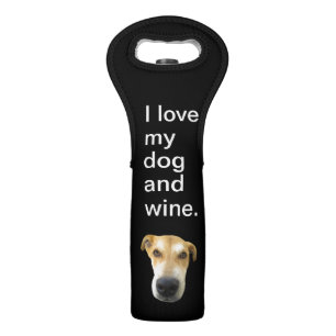 I Love My Dog And Wine Funny Pet Photo Bag